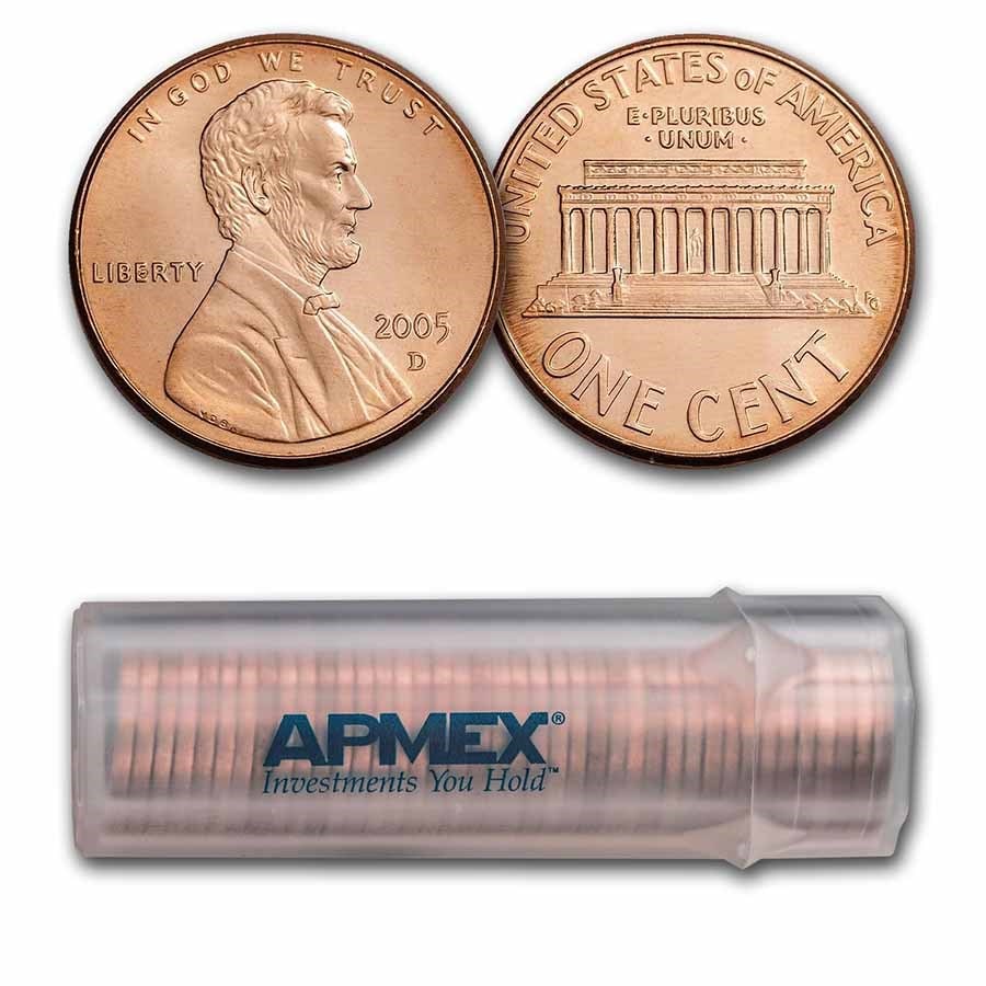 2005-D Lincoln Cent 50-Coin Roll BU: 2005-D Lincoln Cent 50-Coin Roll BU Product ID: 30097 Year: 2005 Grade: Brilliant Unc Grade Service: None Denomination: 1 Cent Mint Mark: D - Denver Metal Content: 0 troy oz Puri
