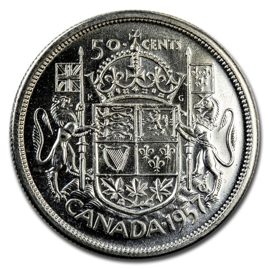 1957 Canada Silver 50 Cents Elizabeth II BU/Prooflike (1 of 2)