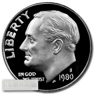 1980-S Roosevelt Dime 50-Coin Roll Proof (1 of 1)