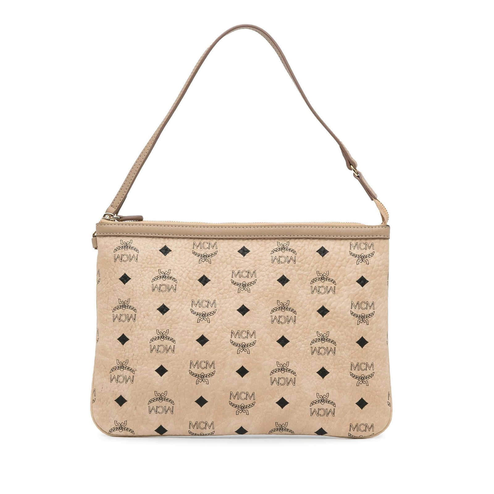 MCM Visetos Liz Shopper Tote Pouch: MCM Visetos Liz Shopper Tote Pouch Condition Quality: Exterior Front stained with Other. Exterior Back stained with Other. Exterior Handle Cracked. Exterior Handle stained with Other. Exterior Corners
