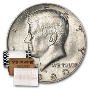 1980-P Kennedy Half Dollar 20-Coin Roll BU (1 of 1)