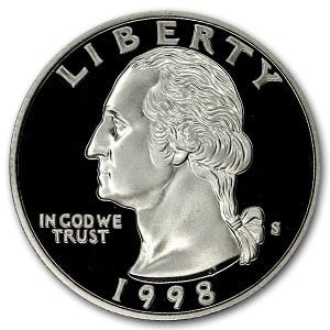 1998-S Silver Washington Quarter Gem Proof (1 of 2)
