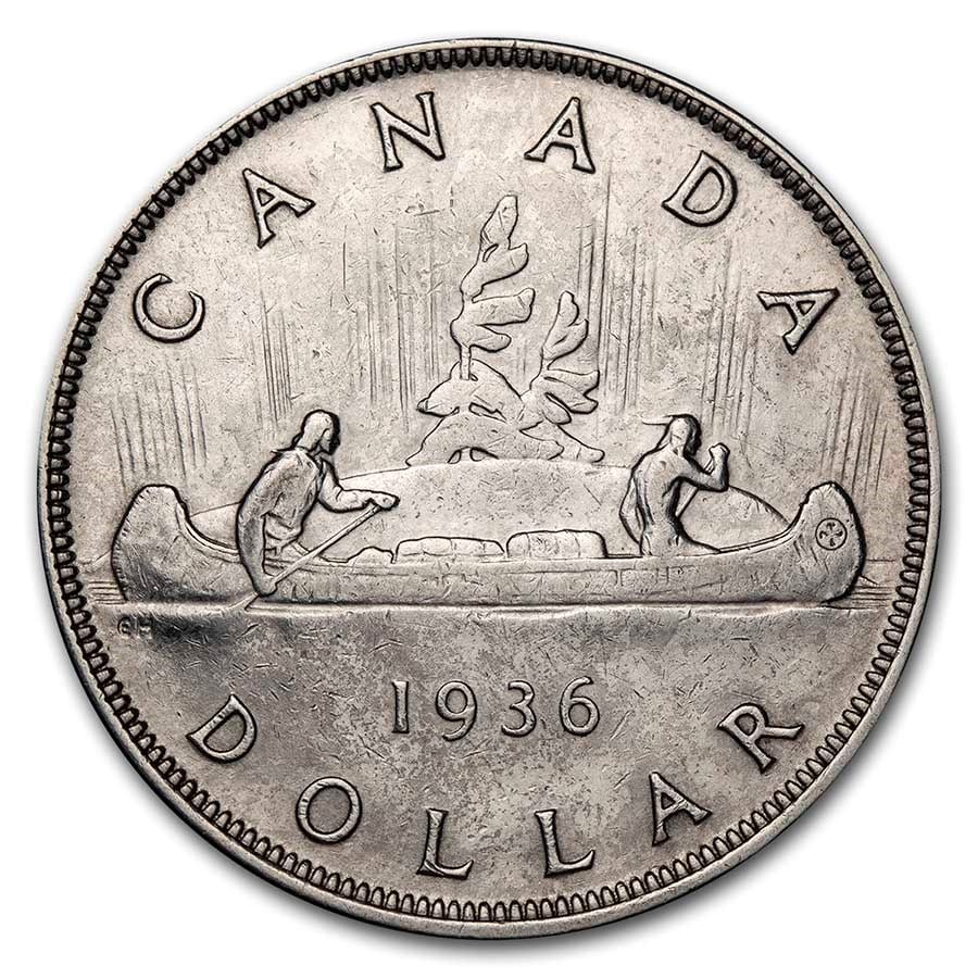1936 Canada Silver Dollar George V Avg Circ (1 of 2)