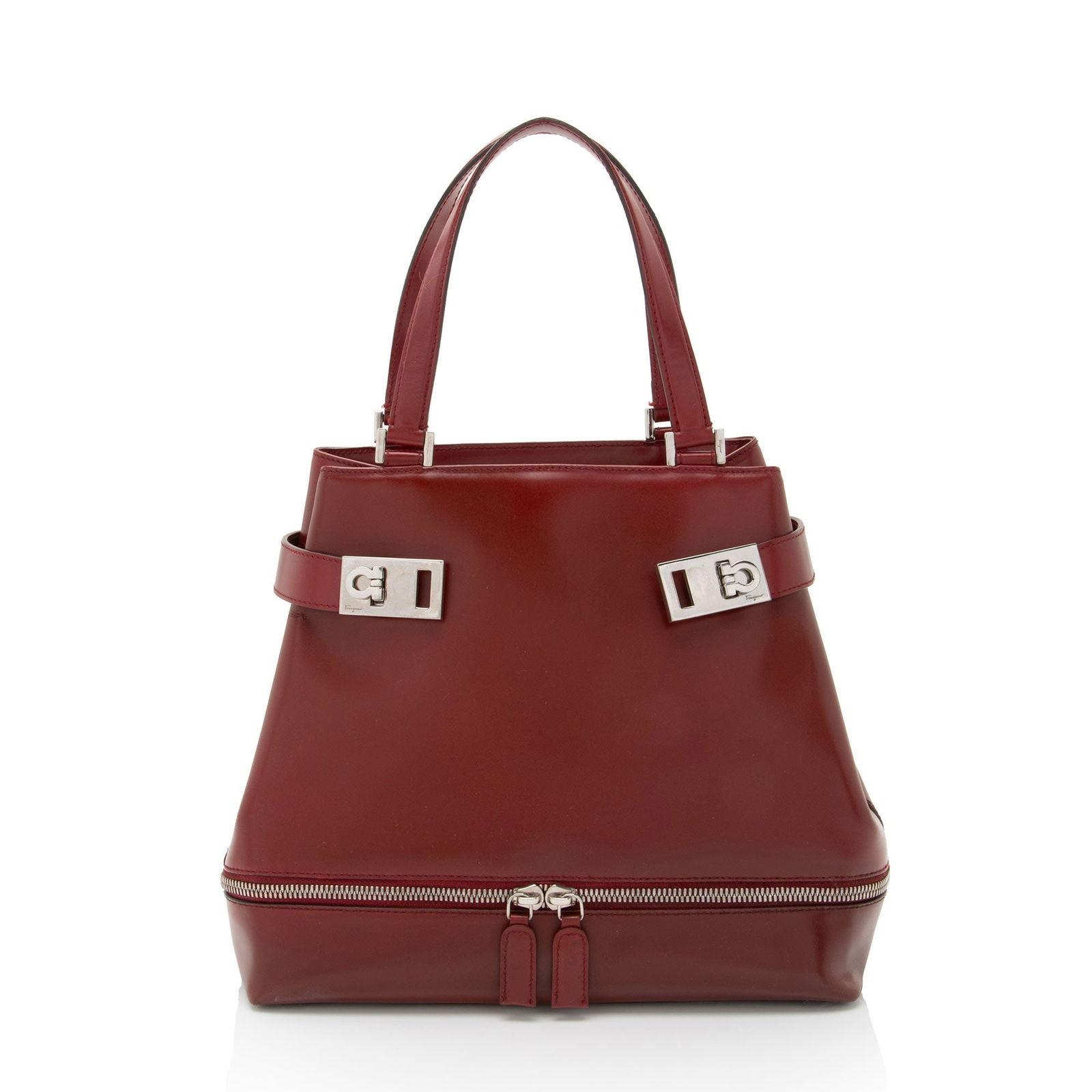 Salvatore Ferragamo Leather Gancini Side Buckle Tote (1 of 10)