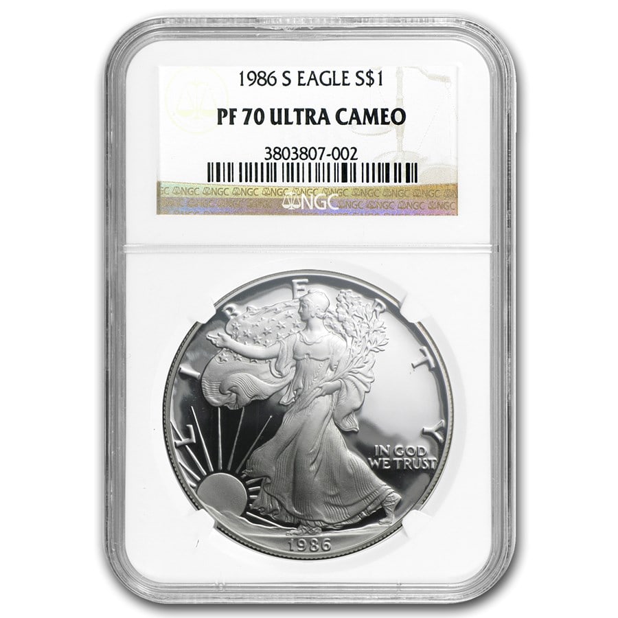 1986-S Proof American Silver Eagle PF-70 NGC (1 of 3)