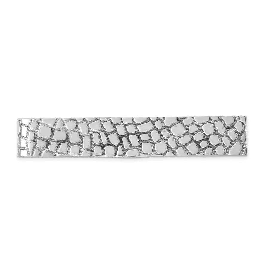 Sterling Silver Rhodium-plated Tie Bar - Animal Print: Sterling Silver Rhodium-plated Tie Bar - Animal Print SKU no: RBJ 183279 Metal: Sterling Silver Purity: .925 Finish: Polished Length Of Item: 50 mm