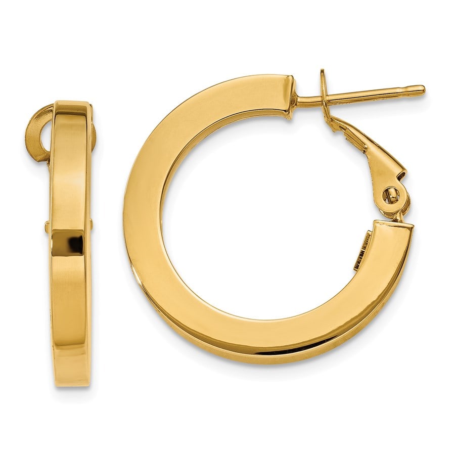 14k 15 mm Hoop Earrings: 14k 15 mm Hoop Earrings SKU no: RBJ 166383 Metal: Gold Purity: 14k Length Of Item: 15 mm Earring Closure: Omega Clip Back Earring Type: Hoop