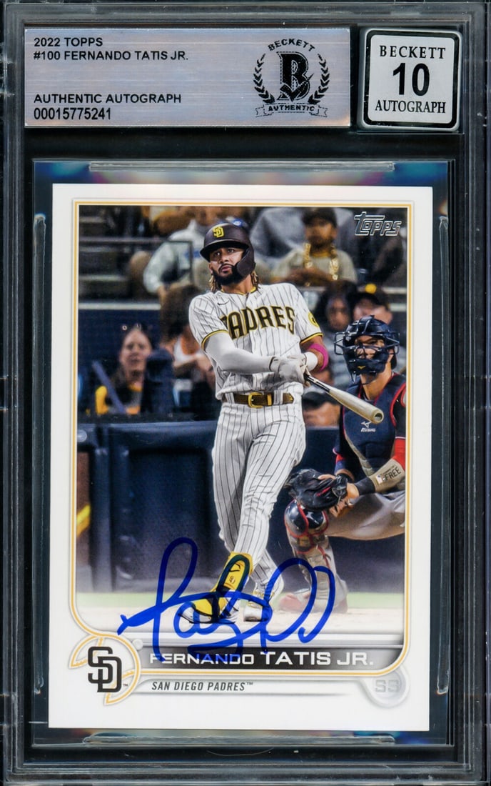 FERNANDO TATIS JR. AUTOGRAPHED 2022 TOPPS CARD PADRES GEM 10 AUTO BECKETT 216680 (1 of 2)