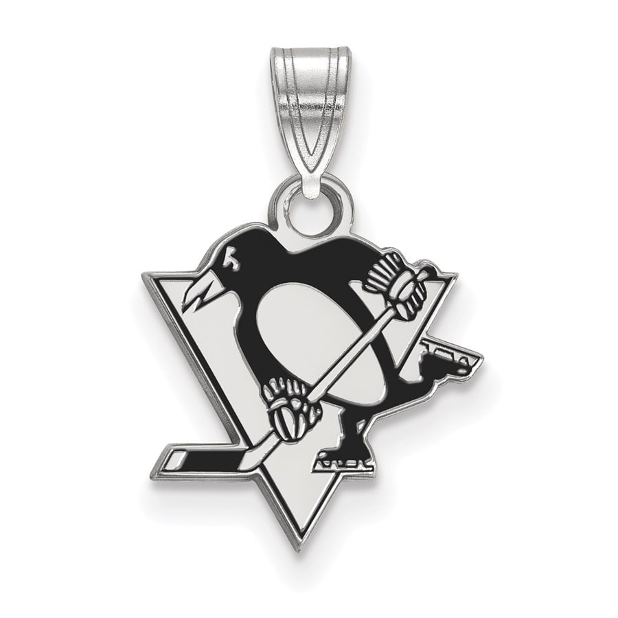 Sterling Silver NHL Pittsburgh Penguins Enamel Pendant (1 of 1)