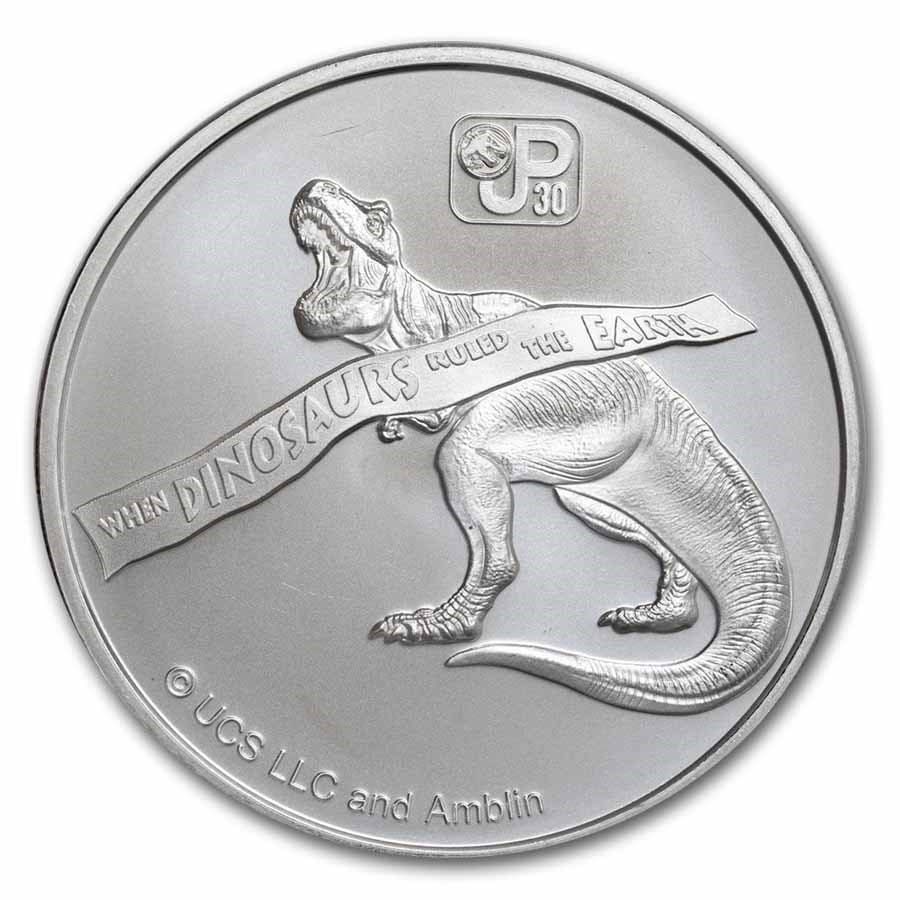 2023 Fiji 1 oz Silver Jurassic: Details: 2023 Fiji 1 oz Silver Jurassic Jurassic Park 30th Anniversary BU SKU no: RBJ290231 Year: 2023 Grade: Brilliant Unc Grade Service: None Denomination: 50 Cents Mint Mark: Not Shown