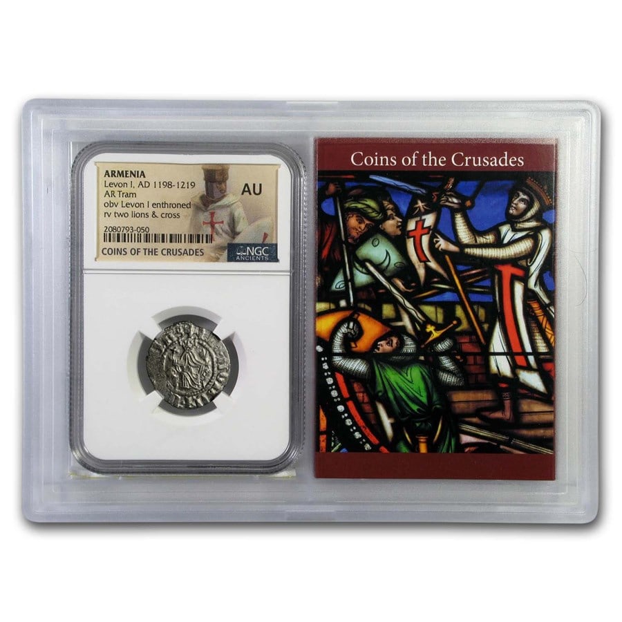 Kingdom of Armenia AR Tram Levon I: Kingdom of Armenia AR Tram Levon I SKU no: RBJ208284 Year: 1198-1219 AD Grade: Almost Unc Grade Service: NGC Denomination: Tram Mint Mark: Not Shown Metal Content: 0.15 troy oz P