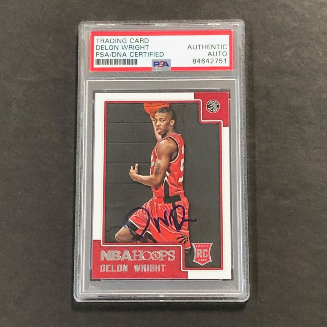2015-16 NBA Hoops #292 Delon: 2015-16 NBA Hoops #292 Delon Wright Signed Card AUTO PSA Slabbed RC Raptors 2015-16 NBA Hoops #292 Delon Wright Signed Card AUTO PSA Slabbed RC Raptors SKU no: RBJ7350373023832