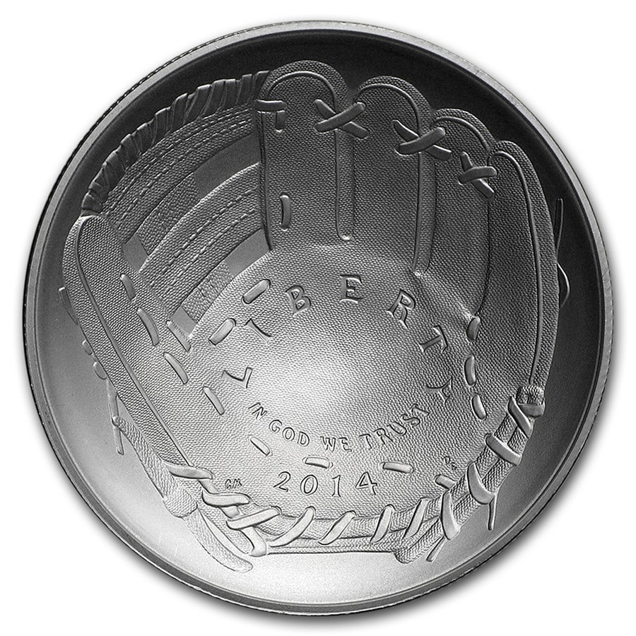 2014-P Baseball HOF $1 Silver: 2014-P Baseball HOF $1 Silver Commem BU (w/Box & COA) Description: SKU no: RBJ82303 Year: 2014 Grade: Brilliant Unc Grade Service: None Denomination: $1.00 Dollar Mint Mark: P -