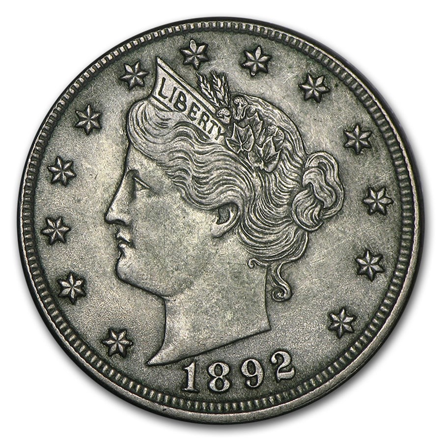 1892 Liberty Head V Nickel: 1892 Liberty Head V Nickel XF Description: SKU no: RBJ16447 Year: 1892 Grade: Extra Fine Grade Service: None Denomination: 5 Cents Mint Mark: P - Philadelphia (Not Shown)