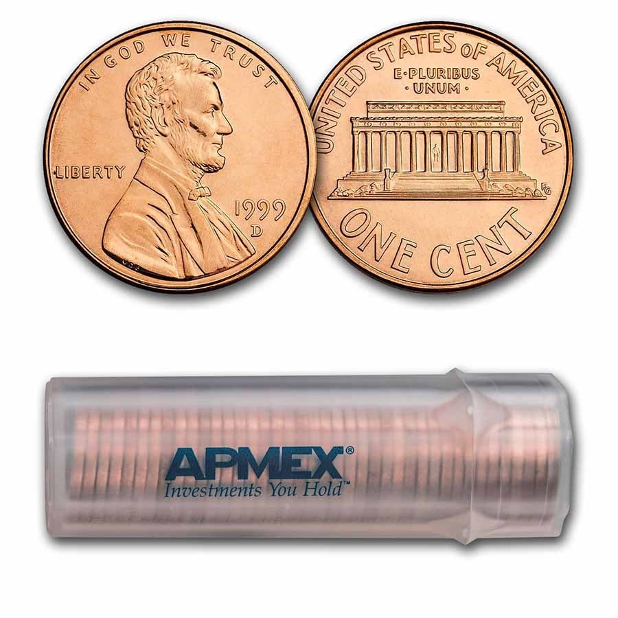 1999-D Lincoln Cent 50-Coin Roll (1 of 3)
