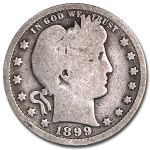 1899-O Barber Quarter Good (1 of 1)