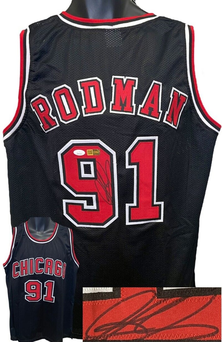 Dennis Rodman signed Chicago Black TB Custom Stitched Pro Basketball Jersey- JSA (1 of 1)