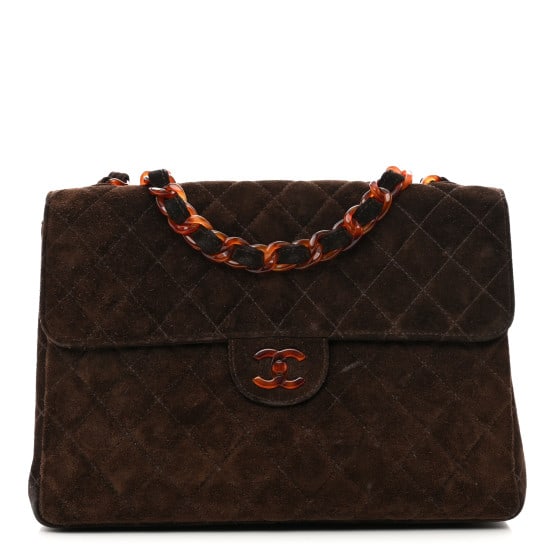 Chanel Suede Tortoise Quilted Jumbo (1 of 10)