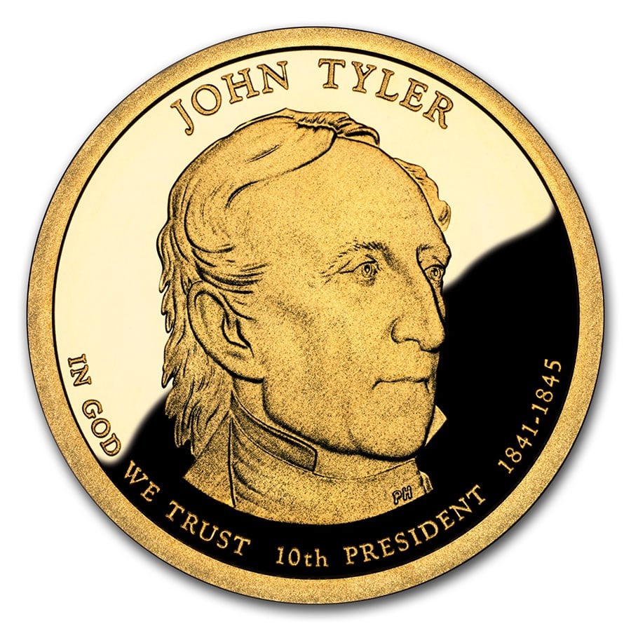 2009-S John Tyler Presidential Dollar Proof: 2009-S John Tyler Presidential Dollar Proof SKU no: RBJ53759 Year: 2009 Grade: Proof Grade Service: None Denomination: $1.00 Mint Mark: S - San Francisco Metal Content: 0 troy oz