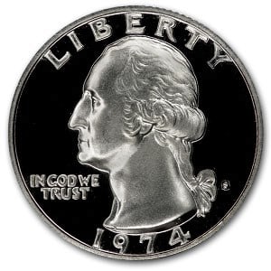 1974-S Washington Quarter Gem Proof: 1974-S Washington Quarter Gem Proof SKU no: RBJ6543 Year: 1974 Grade: Gem Proof Grade Service: None Denomination: 25 Cents Mint Mark: S - San Francisco Metal Content: 0 troy oz P