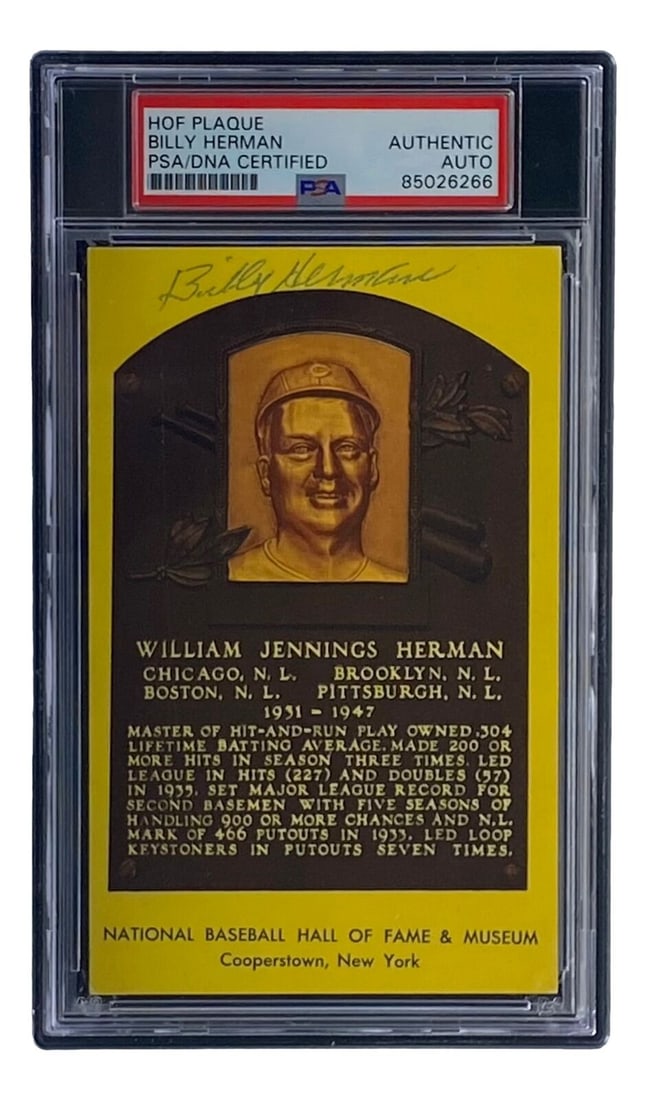 billy herman signed 4x6 chicago cubs: billy herman signed 4x6 chicago cubs HOF plaque card PSA/DNA 85026266 Billy Herman Signed 4x6 Chicago Cubs HOF Plaque Card PSA/DNA 85026266 SKU no: RBJ7594043277400