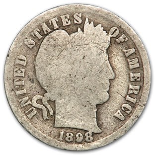 1898 Barber Dime Good/VG (1 of 2)