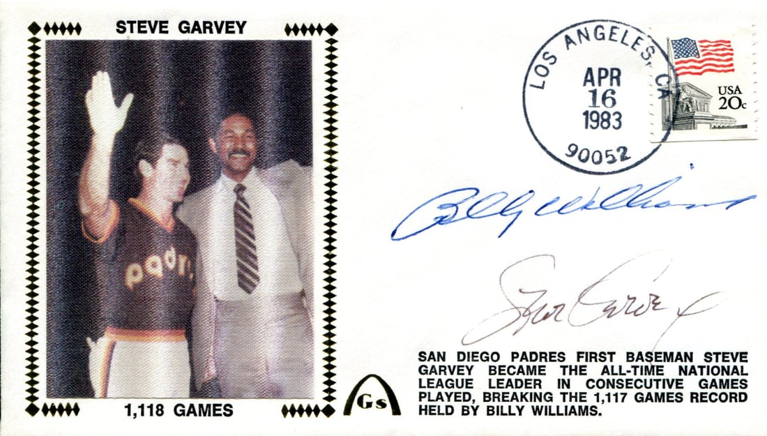 Billy Williams & Steve Garvey: Billy Williams & Steve Garvey Autographed First Day Cover Billy Williams & Steve Garvey Autographed First Day Cover SKU no: RBJ7251259359320