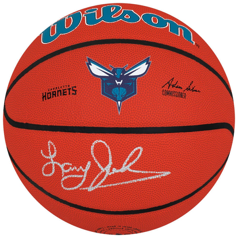 larry johnson signed charlotte hornets: larry johnson signed charlotte hornets logo wilson NBA basketball (schwartz COA) Larry Johnson Signed Charlotte Hornets Logo Wilson NBA Basketball (SCHWARTZ COA) SKU no: RBJ7911626375256