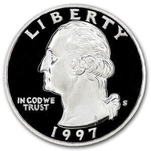 1997-S Silver Washington Quarter Gem (1 of 2)
