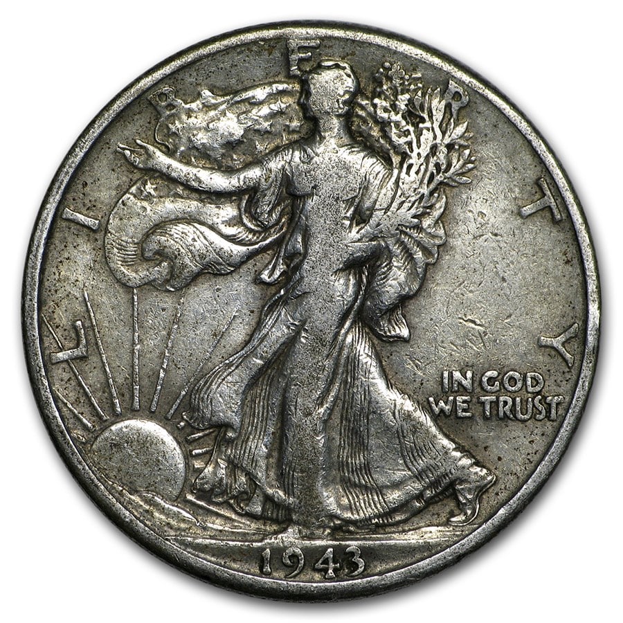 1943-D Walking Liberty Half Dollar: 1943-D Walking Liberty Half Dollar Fine/VF SKU no: RBJ168577 Year: 1943 Grade: Fine/Very Fine Grade Service: None Denomination: $0.50 Mint Mark: D - Denver Metal Content: 0.3575 troy oz <