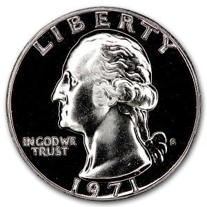 1971-S Washington Quarter Gem Proof: 1971-S Washington Quarter Gem Proof SKU no: RBJ6540 Year: 1971 Grade: Gem Proof Grade Service: None Denomination: 25 Cents Mint Mark: S - San Francisco Metal Content: 0 troy oz P