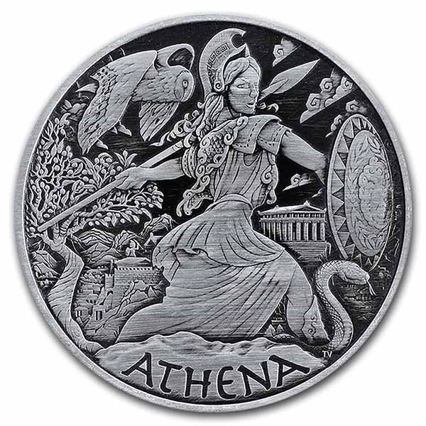 2022 Tuvalu 1 oz Silver: 2022 Tuvalu 1 oz Silver Antiqued Gods of Olympus (Athena) SKU no: RBJ255607 Year: 2022 Grade: Uncirculated Grade Service: None Denomination: 1 Dollar Mint Mark: P - Perth Metal Content: 1