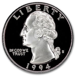 1994-S Silver Washington Quarter Gem (1 of 2)