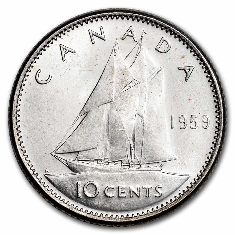 1959 Canada Silver 10 Cents (1 of 2)