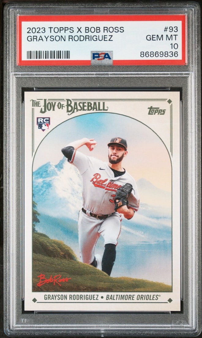 graded 2023 topps x bob: graded 2023 topps x bob ross grayson rodriguez #93 rookie baseball card PSA 10 Graded 2023 Topps X Bob Ross Grayson Rodriguez #93 Rookie Baseball Card PSA 10 SKU no: 7586745647192