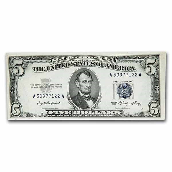 1953 $5.00 Silver Certificate CU (1 of 2)