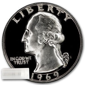 1969-S Washington Quarter 40-Coin Roll: 1969-S Washington Quarter 40-Coin Roll Proof SKU n: RBJ26826 Year: 1969 Grade: Proof Grade Service: None Denomination: 25 Cents Mint Mark: S - San Francisco Metal Content: 0 troy oz <