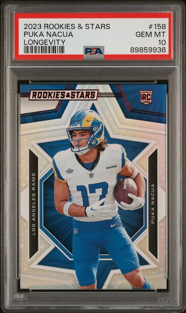 graded 2023 rookies & stars: graded 2023 rookies & stars puka nacua #159 longevity RC football card PSA 10 Graded 2023 Rookies & Stars Puka Nacua #159 Longevity RC Football Card PSA 10 SKU no: 7882641342552