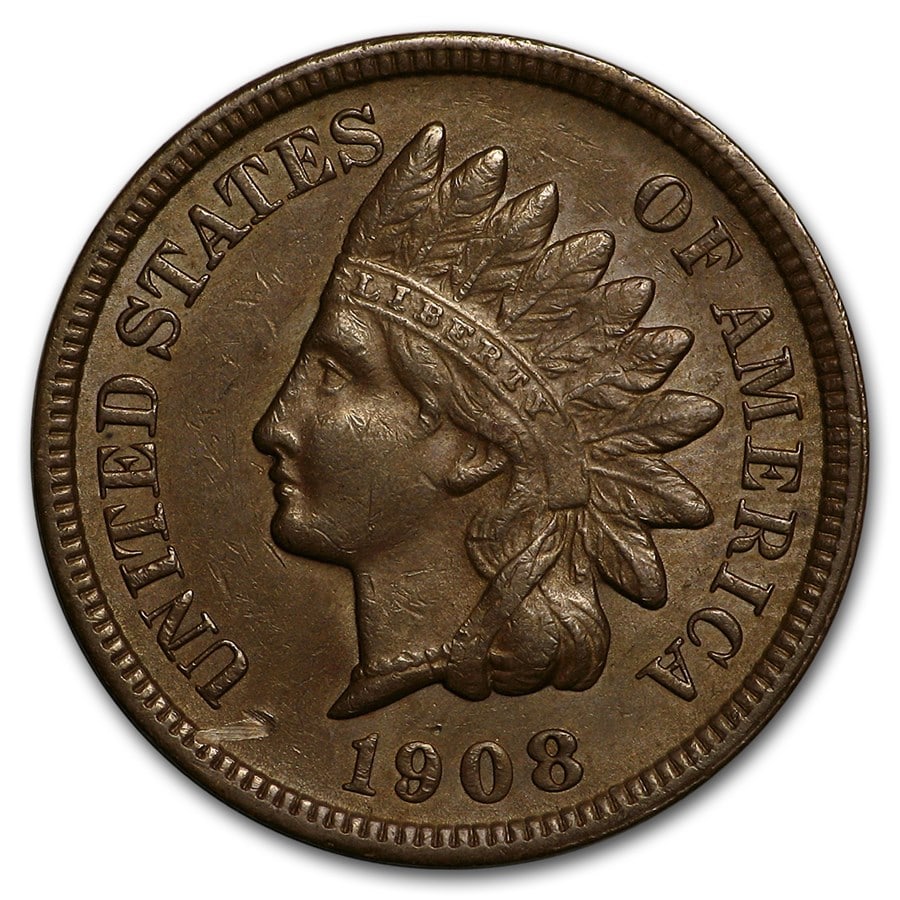 1908-S Indian Head Cent XF (1 of 2)