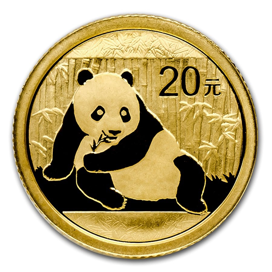 2015 China 1/20 oz Gold: 2015 China 1/20 oz Gold Panda BU (Sealed) SKU n: RBJ84911 Year: 2015 Grade: Brilliant Unc Grade Service: None Denomination: 20 Yuan Mint Mark: Not Shown Metal Content: 0.05 troy oz