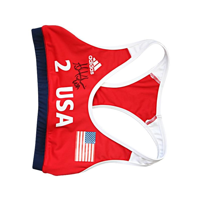 alix klineman team usa event: alix klineman team usa event used autographed inscr. "usa" red/white adidas top Alix Klineman & April Ross are fresh off of Olympic Gold in Tokyo! Ross is the first American beach athlete to win three