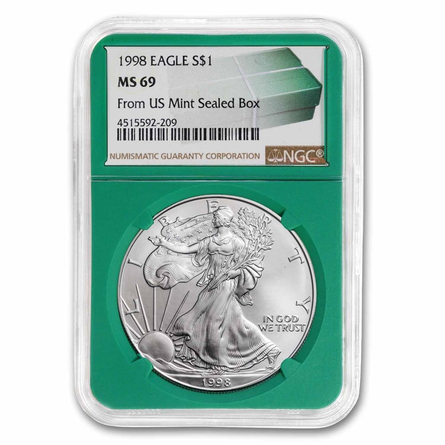 1998 American Silver Eagle MS-69 (1 of 3)