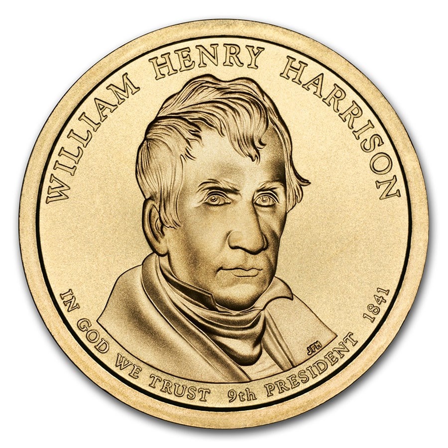 2009-P William Harrison Presidential Dollar: 2009-P William Harrison Presidential Dollar BU SKU n: RBJ50161 Year: 2009 Grade: Brilliant Unc Grade Service: None Denomination: $1.00 Mint Mark: P - Philadelphia Metal Content: 0 troy oz