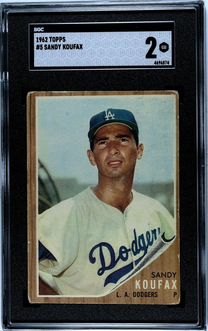 sandy koufax 1962 topps baseball (1 of 2)