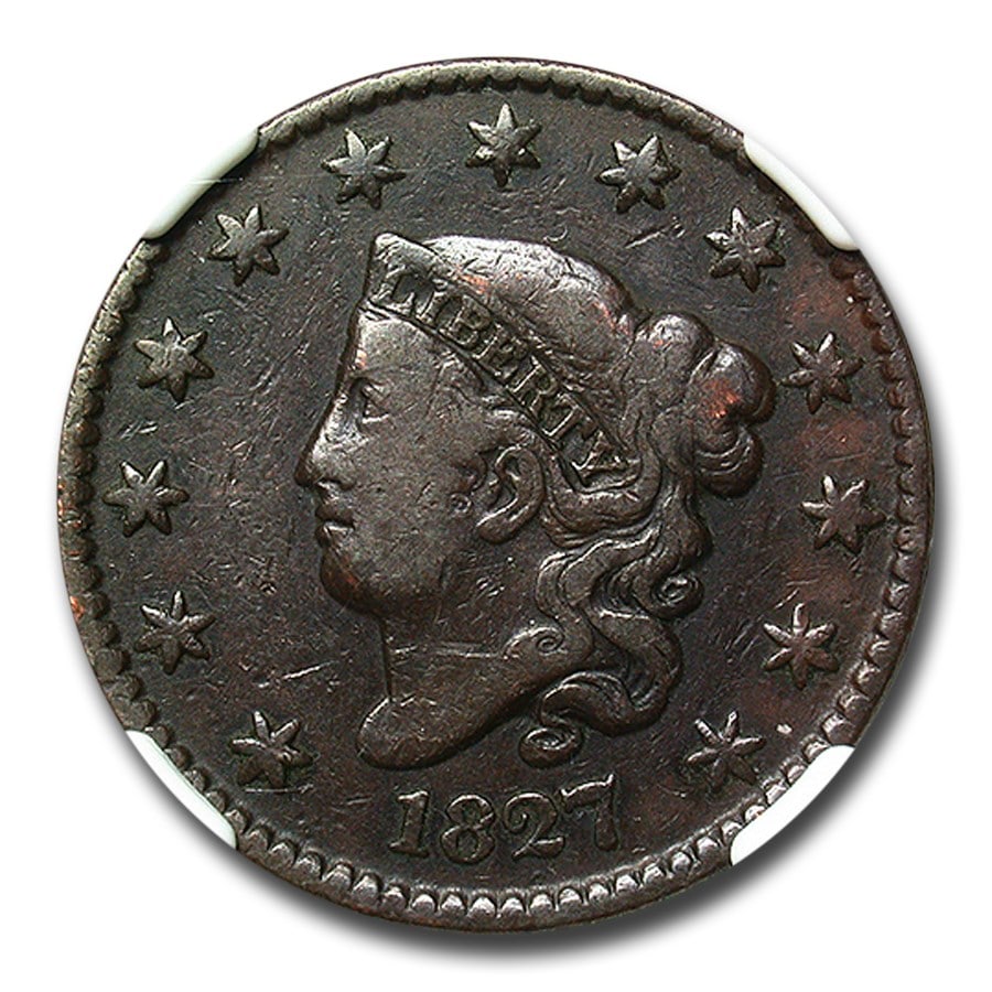 1827 Large Cent Fine-15 NGC (1 of 2)