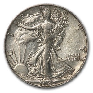 1942-S Walking Liberty Half Dollar: 1942-S Walking Liberty Half Dollar XF SKU no: RBJ10096 Year: 1942 Grade: Extra Fine Grade Service: None Denomination: $0.50 Mint Mark: S - San Francisco Metal Content: 0.3575 troy oz