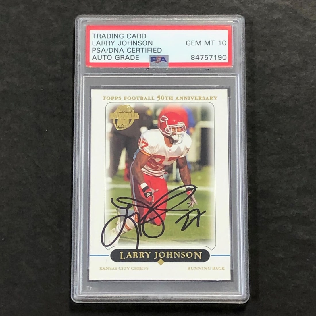 2005 topps football 50th anniversary: 2005 topps football 50th anniversary #274 larry johnson signed card slabbed psa/ 2005 Topps Football 50th Anniversary #274 Larry Johnson signed Card Slabbed PSA/ SKU no: RBJ7474281775192