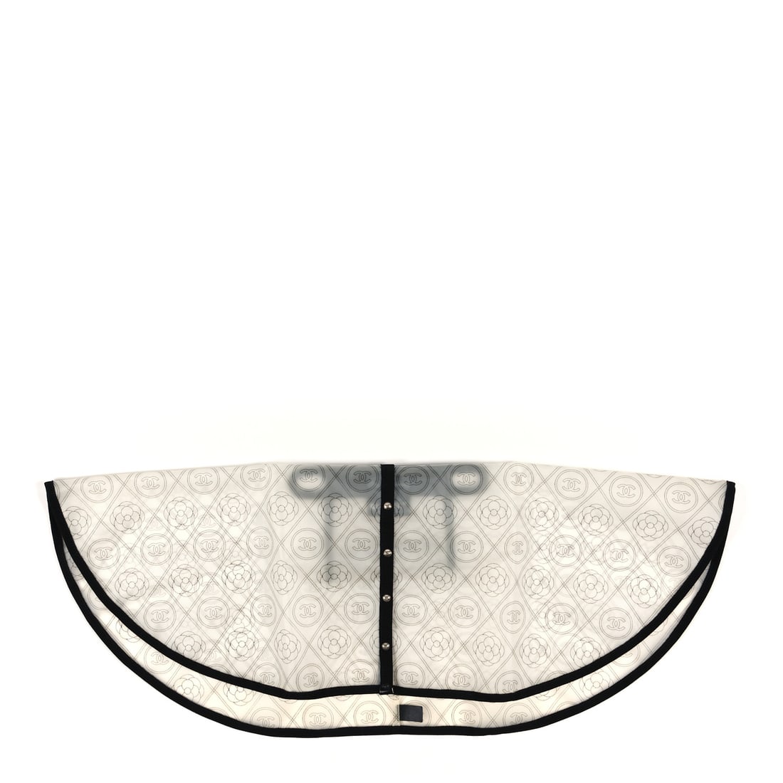 PVC Calfskin Coco Bag Raincoat: Chanel PVC Calfskin Coco Bag Raincoat White Black Brand: CHANEL Condition: Excellent Condition Details: Exterior: Pilling, Box Length: 31 in Height: 12 in SKU no: RBJ1453185 Year: 2017 <