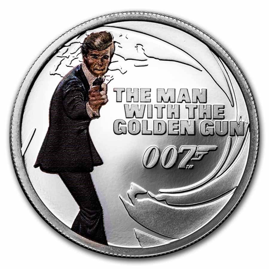 2021 TUV 1/2 oz Silver: 2021 TUV 1/2 oz Silver 007 James Bond The Man with the Golden Gun SKU no: RBJ236152 Year: 2021 Grade: None Grade Service: None Denomination: 50 Cents Mint Mark: Not Shown Metal Content: 0