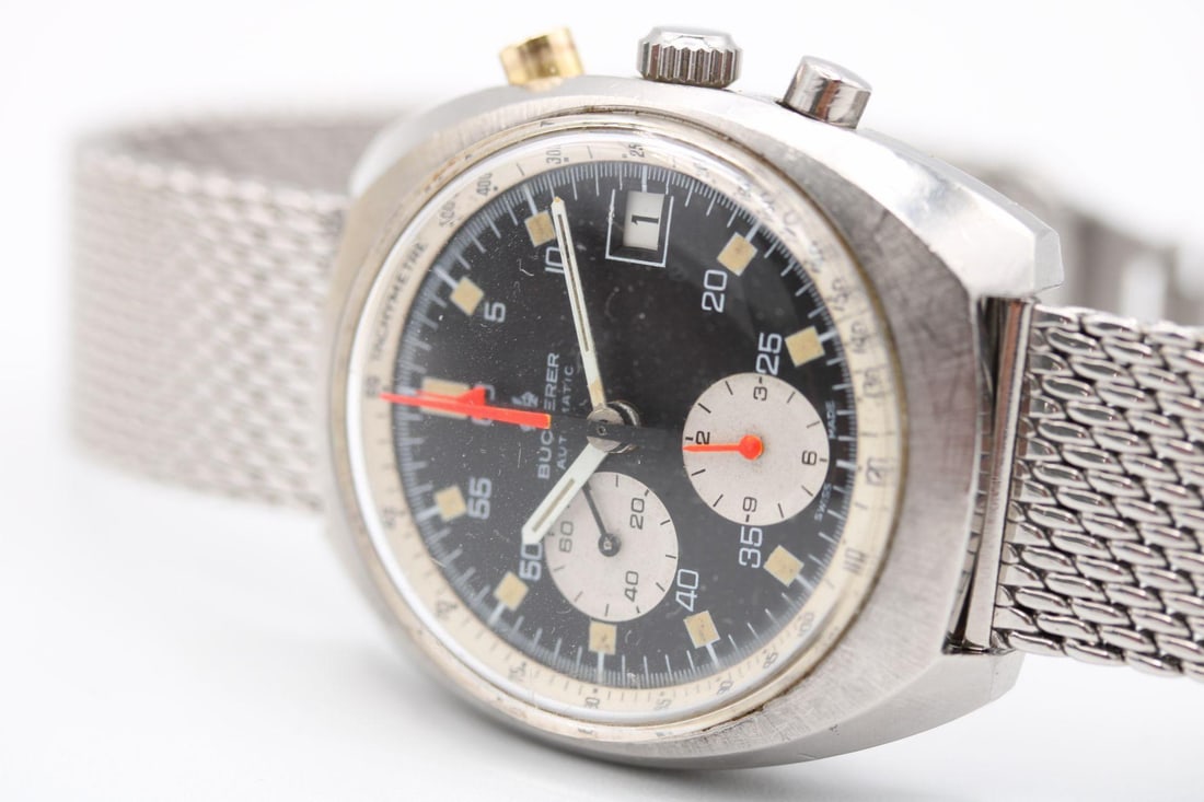 Carl F Bucherer 1340 Lemania: Carl F Bucherer 1340 Lemania Chronograph Brand: Carl F Bucherer Case Material: Steel Strap Material: Stainless Steel Case Shape: Oval Movement: Automatic Chronograph: Yes Case Dimensions: